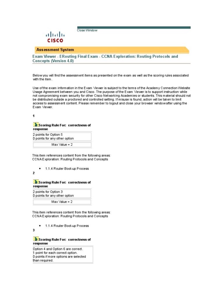 CCNA Routing Exam Viewer Guide | PDF | Router (Computing) | Routing