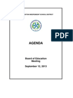Sept. 12, 2013 Board of Education Meeting Agenda