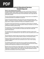 Porphyria Unsafe Drugs - Extensive List