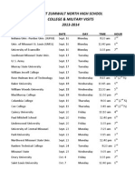 2013 2014 College Military Schedule