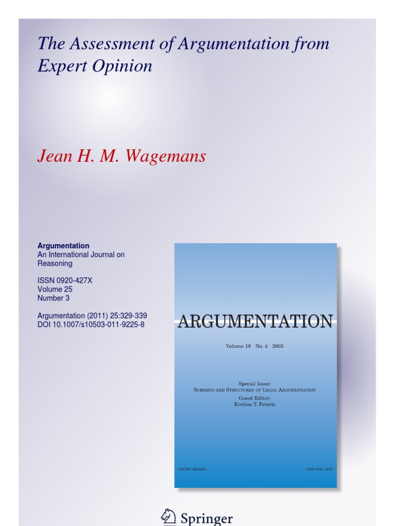 Evaluating Expert Opinion in Argumentation | PDF