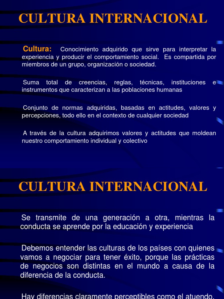 Cultura En Los Negocios Internacionales Pdf Nacion Sociedad