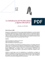 La Globalización Del Neoliberalismo, Sus Efectos y Algunas Alternativas - Von Werlhof