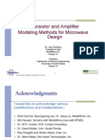 Transistor Amplifier Modeling Methods for Microwave Design