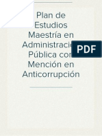 Plan de Estudios Maestria en Administracion Publica