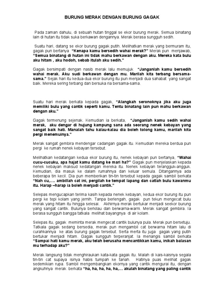 Burung Gagak Dan Burung Merak