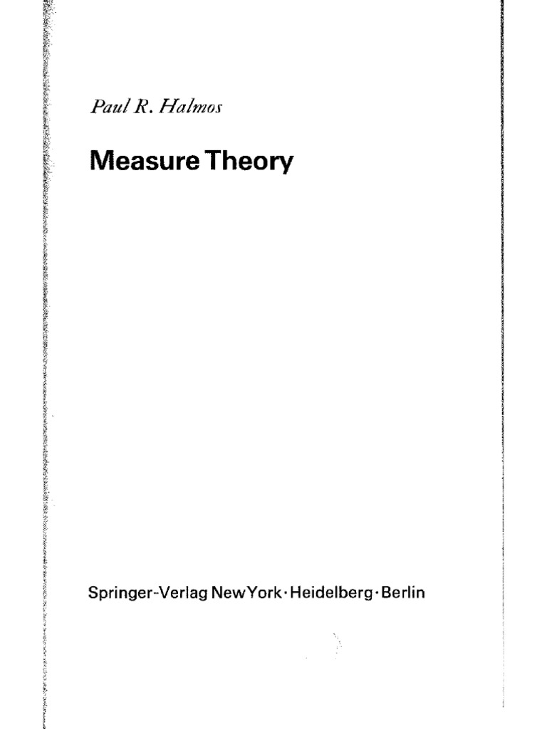 Paul Halmos Measure Theory | PDF | Teaching Mathematics