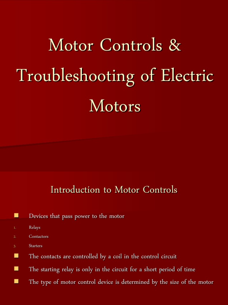 Motor Control Troubleshooting Guide | PDF | Relay | Capacitor