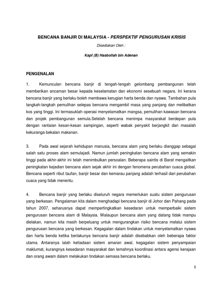 Banjir Di Malaysia  PDF