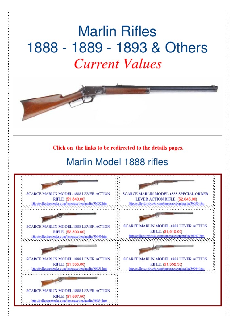 Marlin Rifles 1888 1889 1893 Current Values