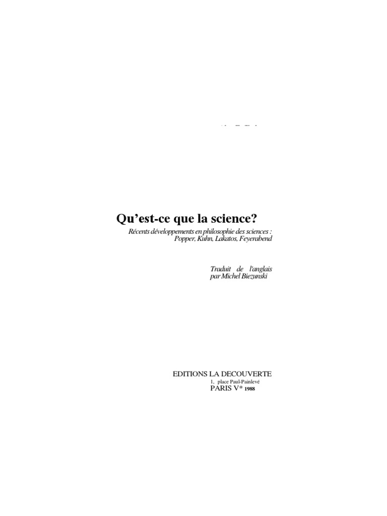 chalmers qu est ce que la science ed1987 version word pdf pdf induction logique refraction