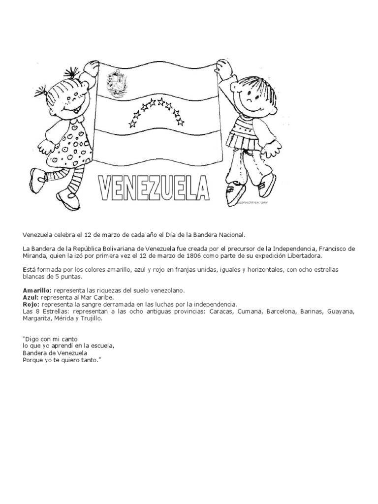 Venezuela Celebra El 12 De Marzo De Cada Ano El Dia De La Bandera