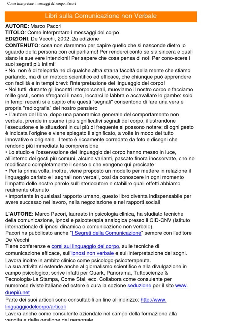 Marco Pacori - Come Interpretare I Messaggi Del Corpo Le Ultime Novitta ...