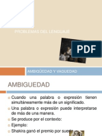 Problemas del lenguaje: ambigüedad y vaguedad