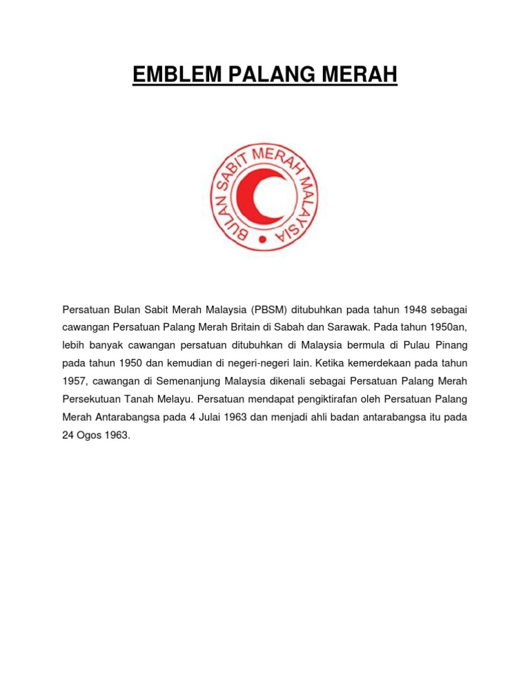 Emblem Palang Merah & BSMM | PDF