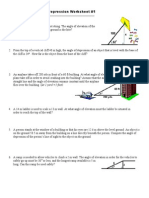 Angle of Elevation & Depression Worksheet #1