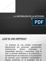 1.1 Naturaleza de La Actividad Empresarial