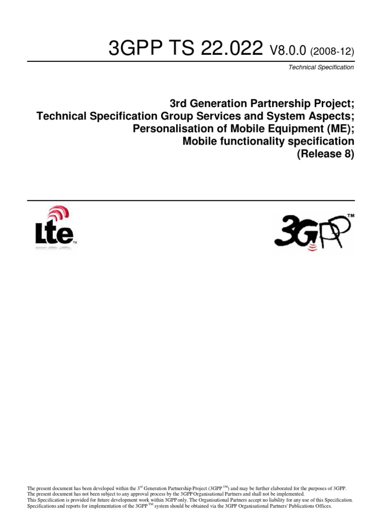 3gpp Ts 22.022