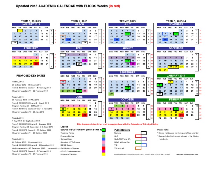 2013 Academic Calendar Overview | PDF | Schools | Learning