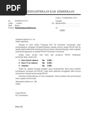 Surat Edaran Dan Surat Pemberitahuan Warga