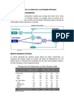 EFECTOS DE LA CRISIS EN LA ECONOMÍA PERUANA