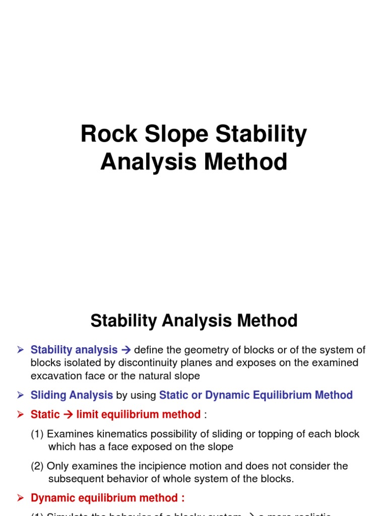 Rock Slope Stability Analysis Methods | PDF | Applied And ...