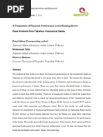 A Comparison of Financial Performance in The Banking Sector: Some Evidence From Pakistani Commercial Banks