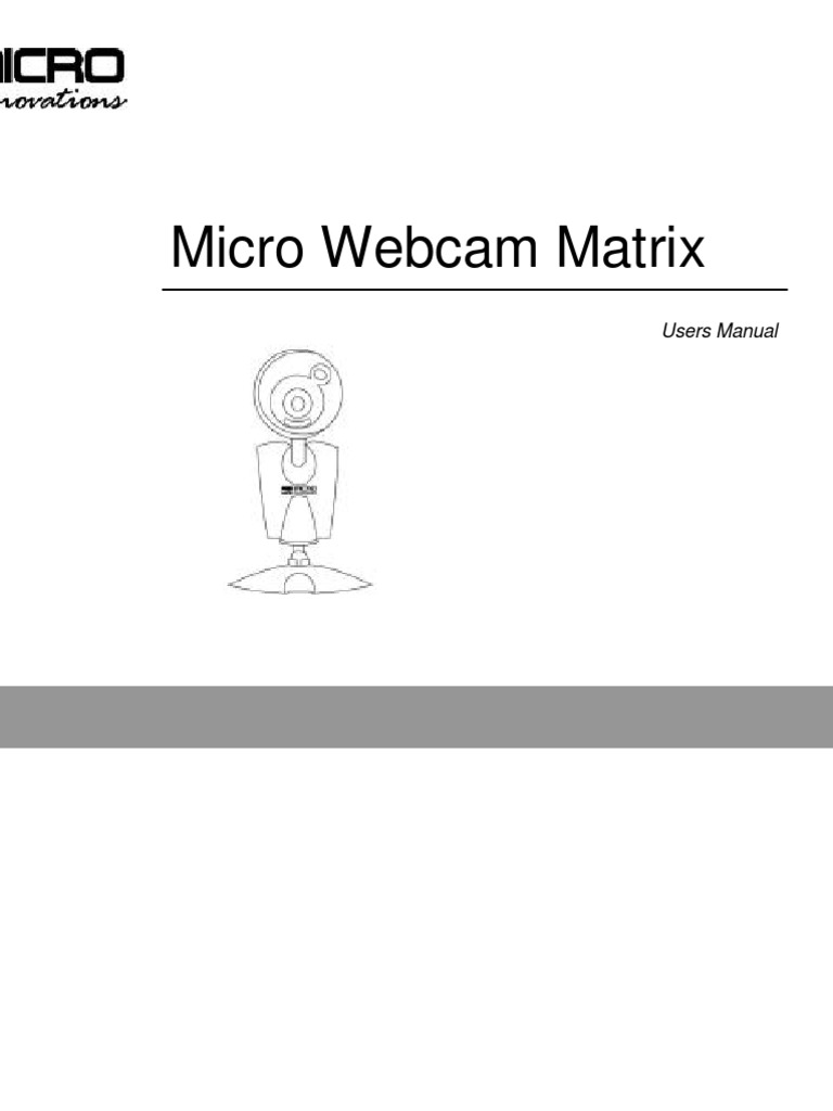 Micro Webcam Matrix User Manual | PDF