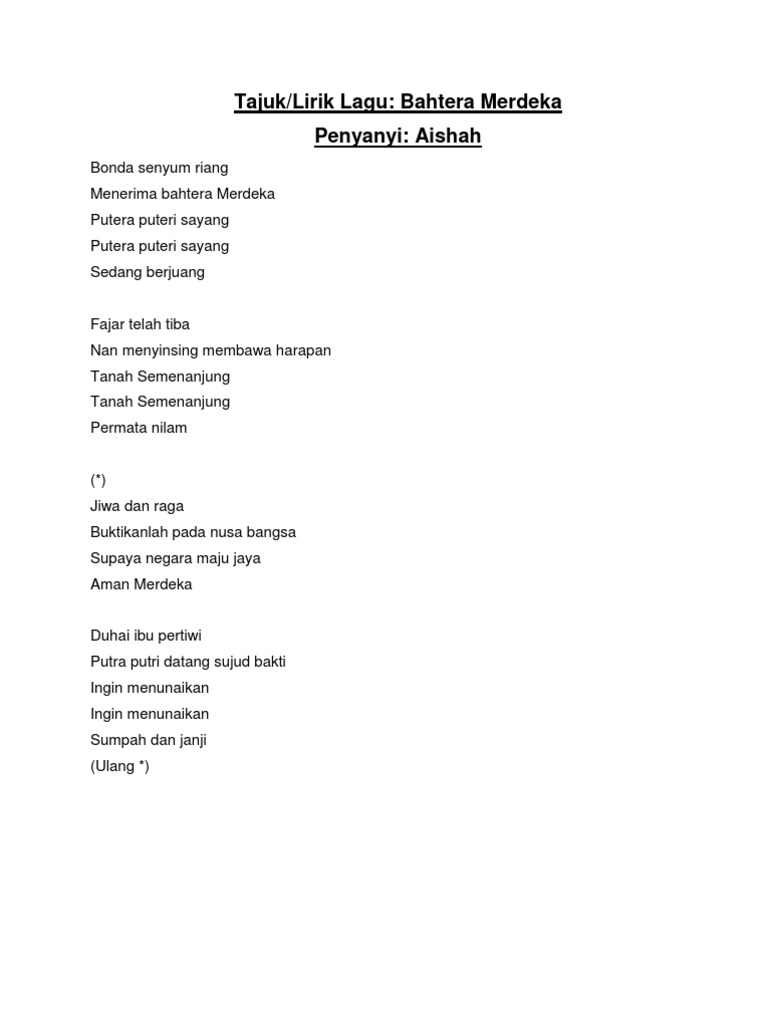 Maksud Lirik Lagu Bahtera Merdeka Special Pena