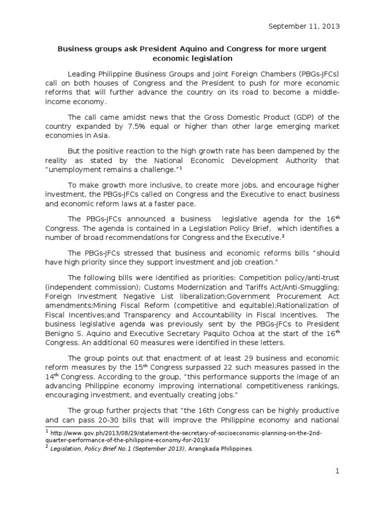 Legislation Policy Brief Press Release United States Congress