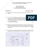 CE 309 Reinforced Concrete Design I Final 6th SEM