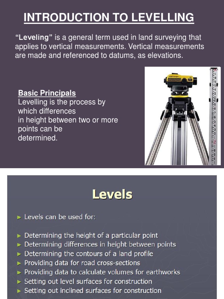 Introduction To Levelling: 