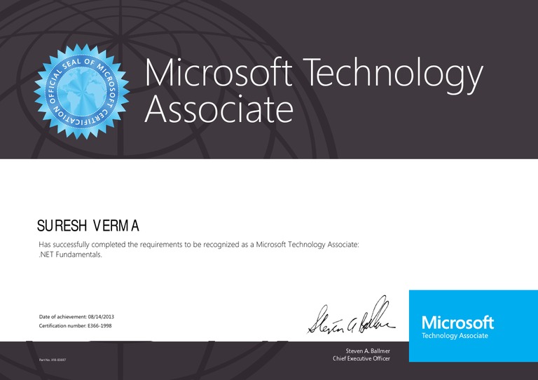 Microsoft Technology Associate Certification | PDF