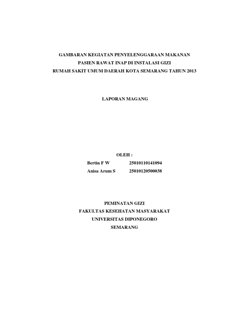 Cicilan Laporan Magang