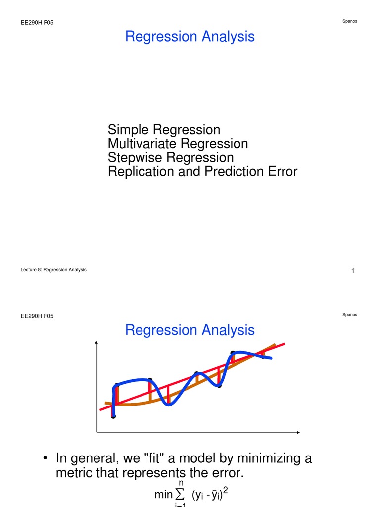 Lecture 8 Regression Analysis | PDF