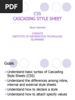 Cascading Style Sheet: Nazia Hameed Comsats Institute of Information Technology Islamabad