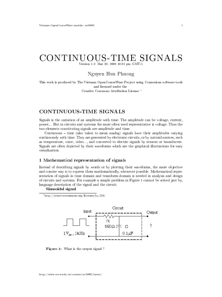 Signal System Analisys PDF Complex Number Signal (Electrical