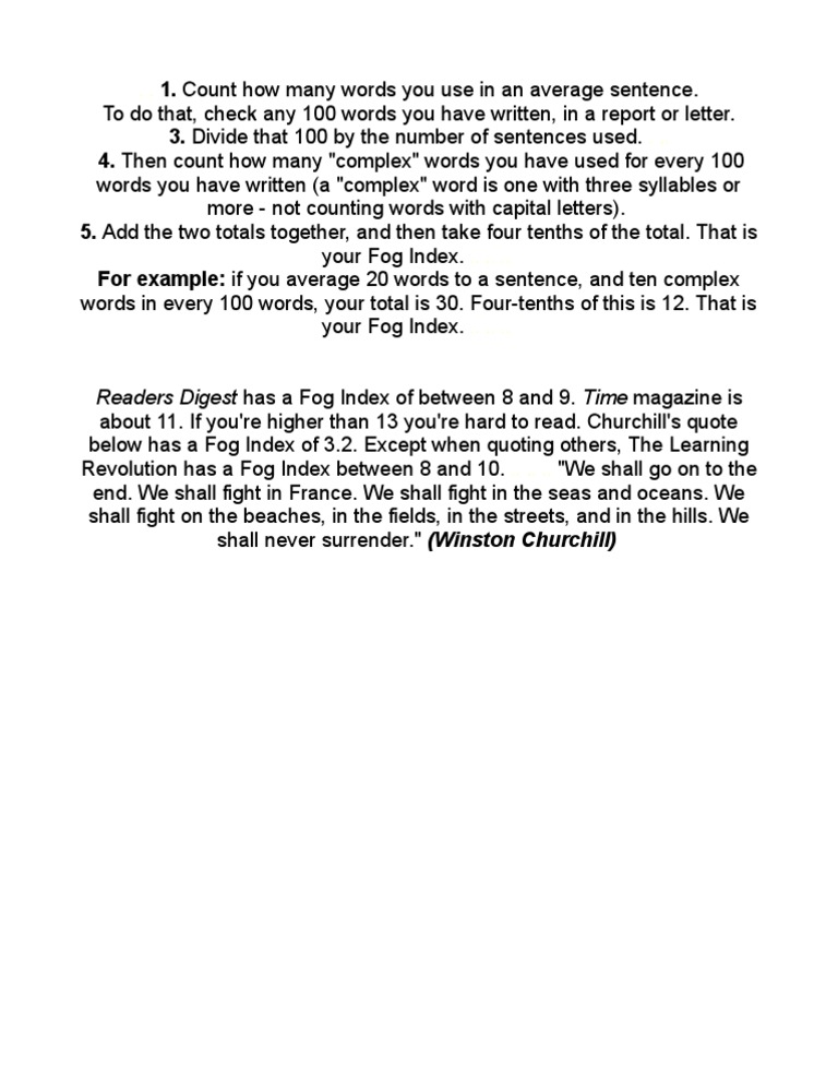 Divide That 100 by The Number of Sentences Used.: Readers Digest Has A ...