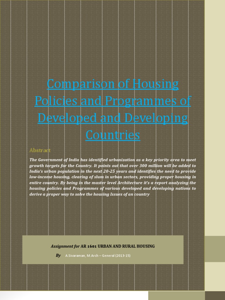 Housing Assignment 02 Pdf Urbanization Slum