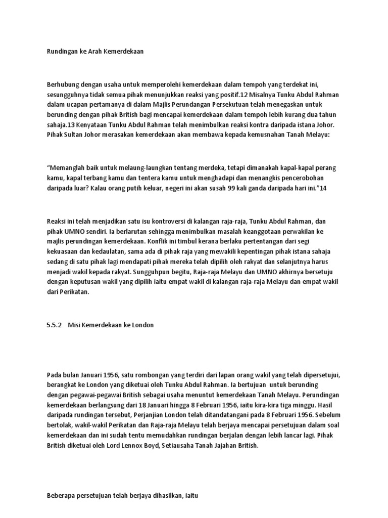 Rundingan Ke Arah Kemerdekaan Pdf