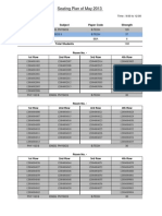 Seating Plan of May 2013: Subject Code Subject Paper Code Strength