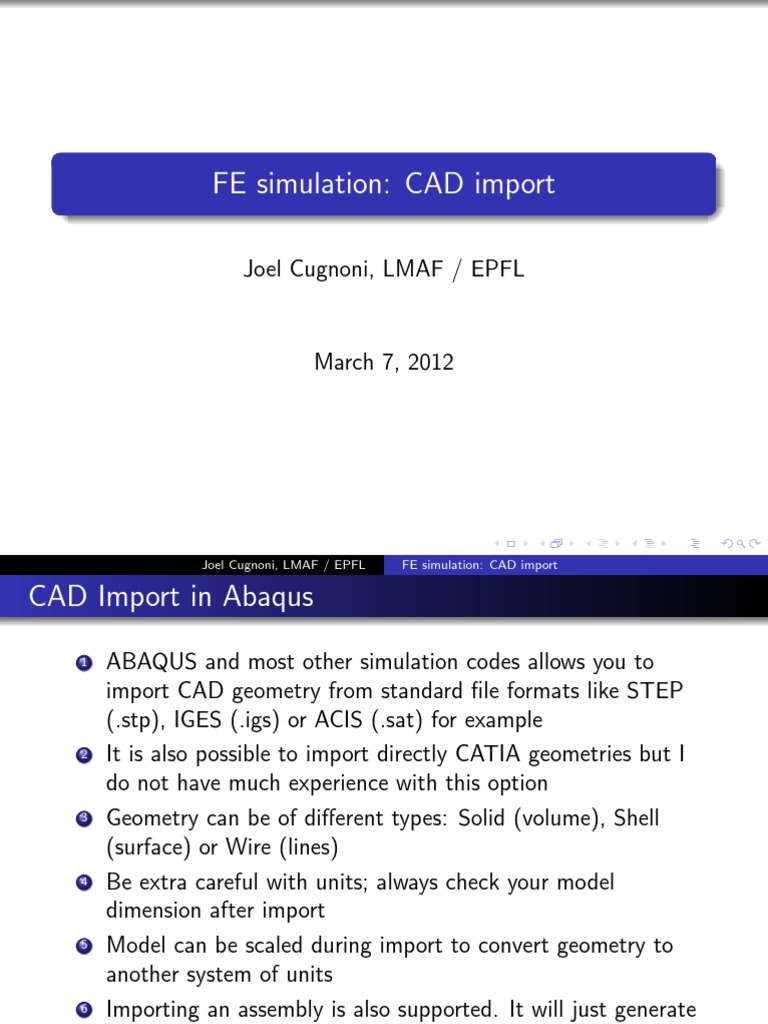 Abaqus Cad Import Pdf Computer Aided Design Simulation
