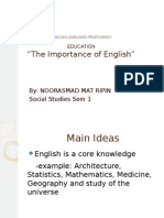 "The Importance of English": By: Noorasmad Mat Ripin Social Studies Sem 1