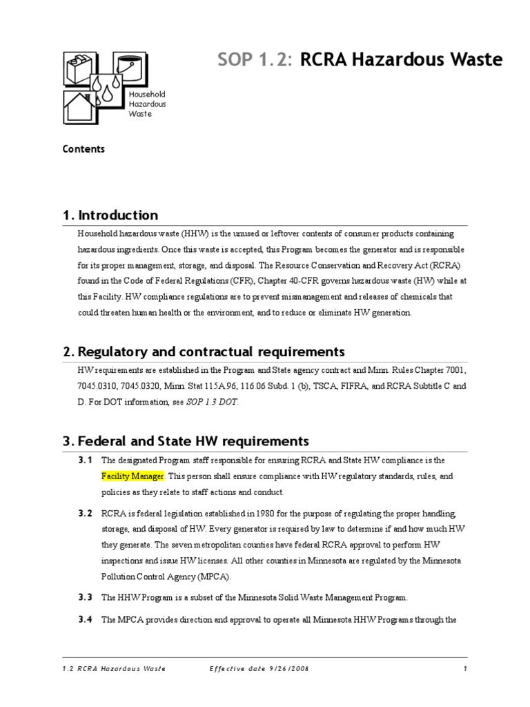 Managing Hazardous Waste in Compliance with RCRA Guidelines for