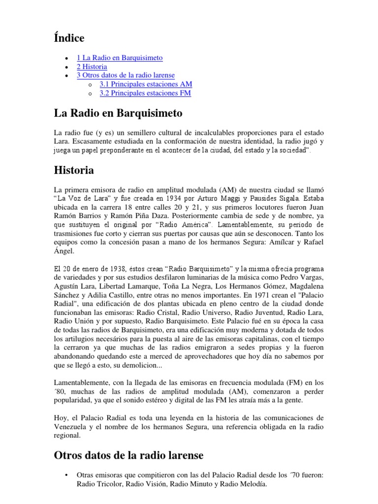 La Radio en Barquisimeto REVISAR PROFESOR PDF Modulación de
