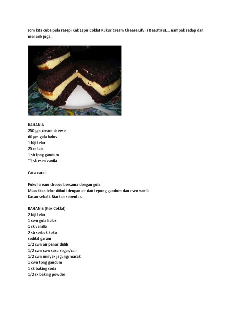 Resepi Kek Lapis Sarawak Cadbury Iluminasi