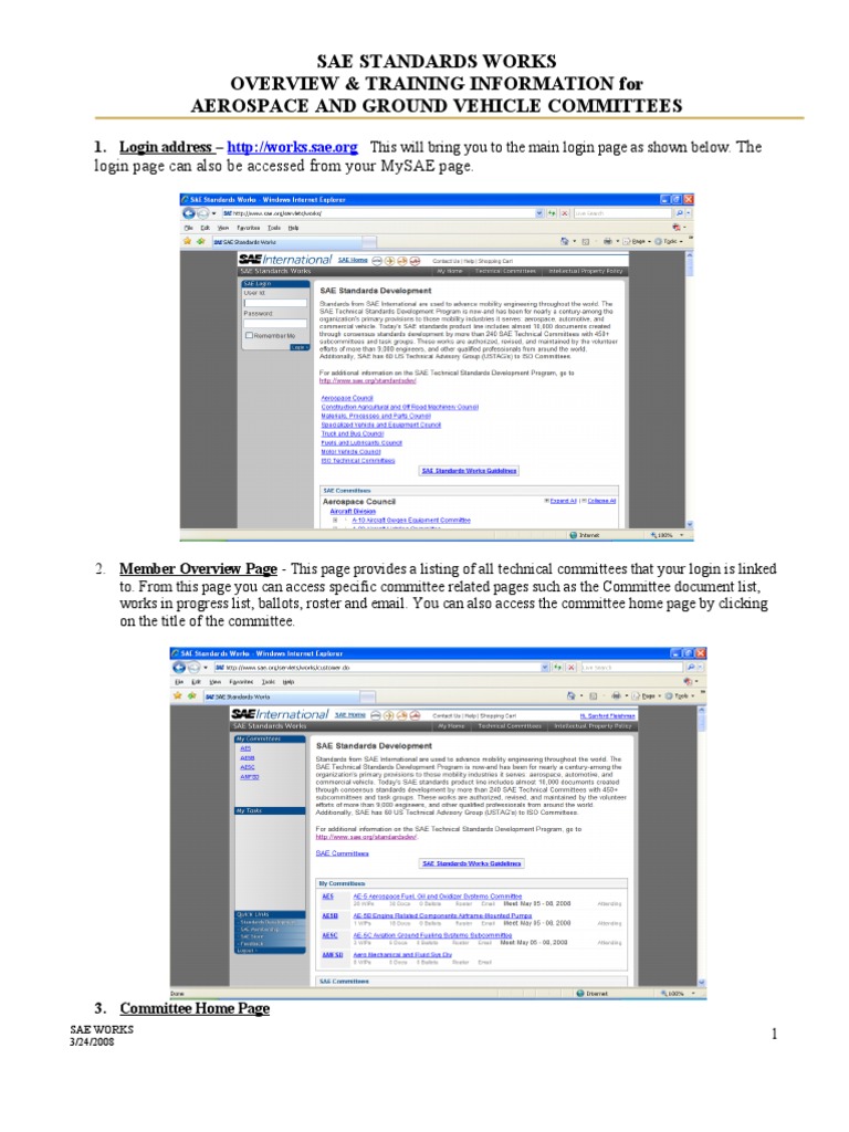 Sae Standards Works Overview & Training Information For Aerospace and