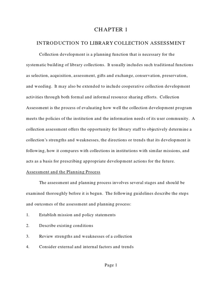 Library Collection Assessment Guide | PDF | Educational Assessment ...