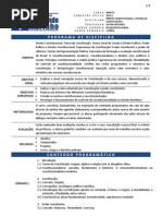Programa de Direito Constitucional 1 (Teoria da Constituição) - FRM