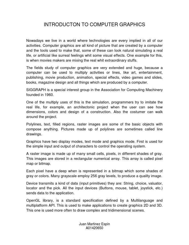 Introducton To Computer Graphics | PDF